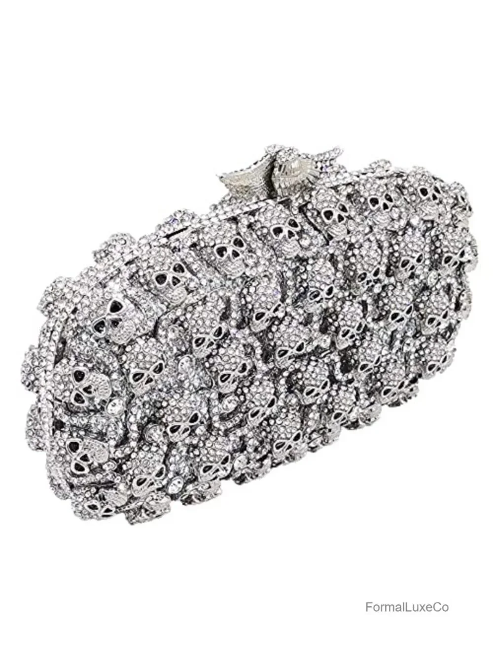 Skull Rhinestone Crystal Clutch Purse Evening Bag